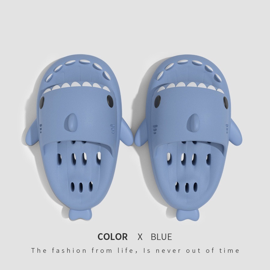 Shark Slippers With Drain Holes Shower Shoes For Women Quick Drying Eva Pool Shark Slides Beach Sandals With Drain Holes - Image 10