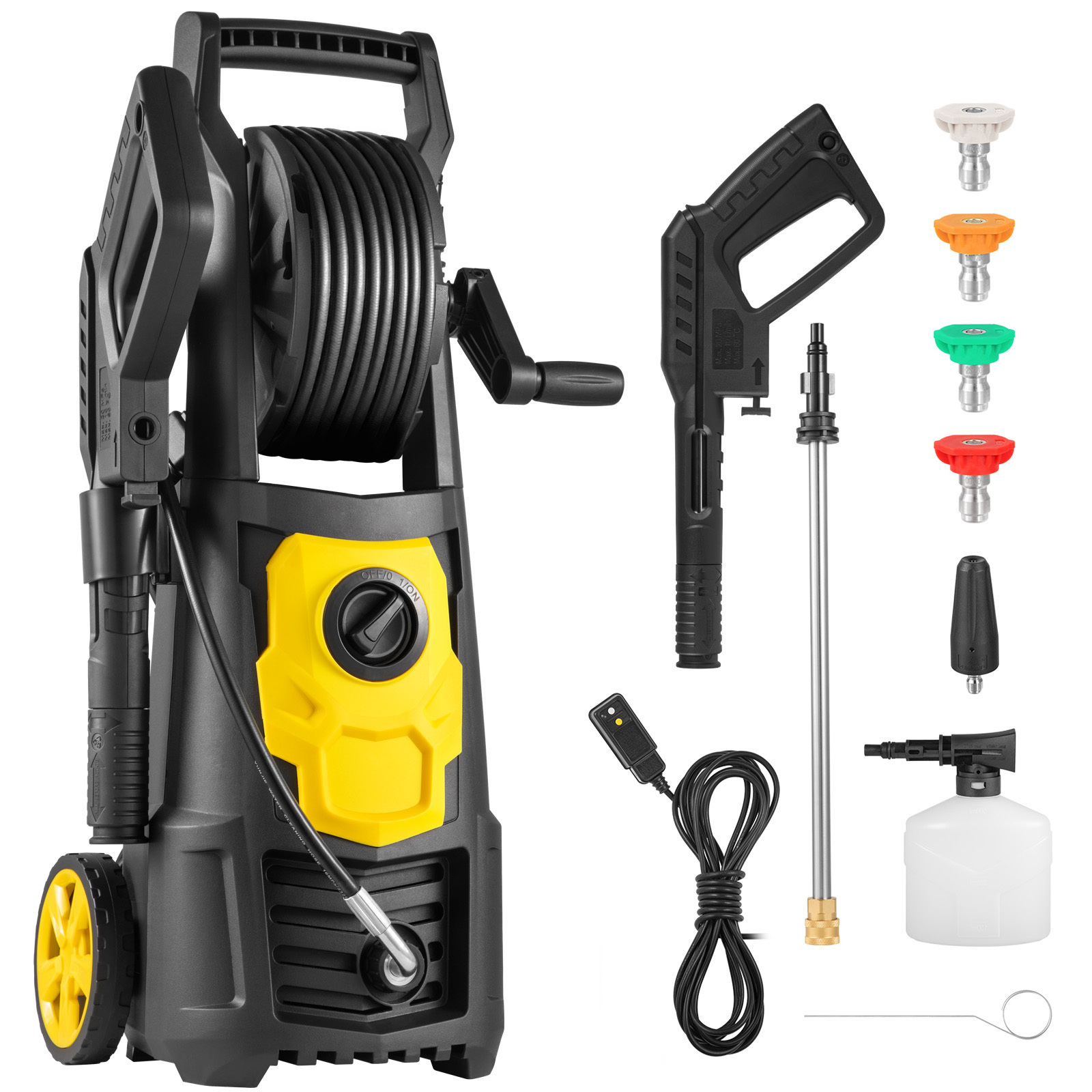 VEVOR Electric Pressure Washer 2000 PSI Max  GPM Power Washer W 30 Ft Hose  5 Quick Connect Nozzles, Foam Cannon, Portable To Clean Patios, Cars, Fences, Driveways, ETL Listed - Image 5