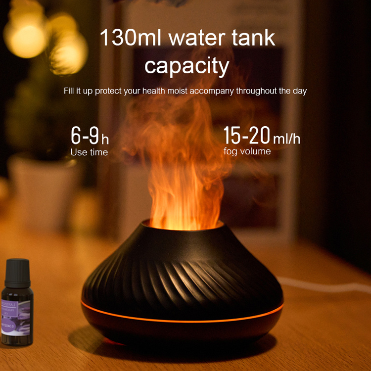 Newest RGB Flame Aroma Diffuser 130Ml 3d Colorful Flame Humidifier Fire Volcano Diffuser Flame - Image 5