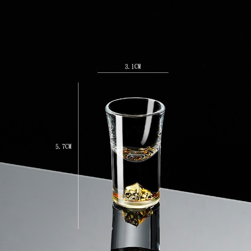 Small Crystal Glass One-shot Cup Divider Gold Foil Liquor Cup - Image 5
