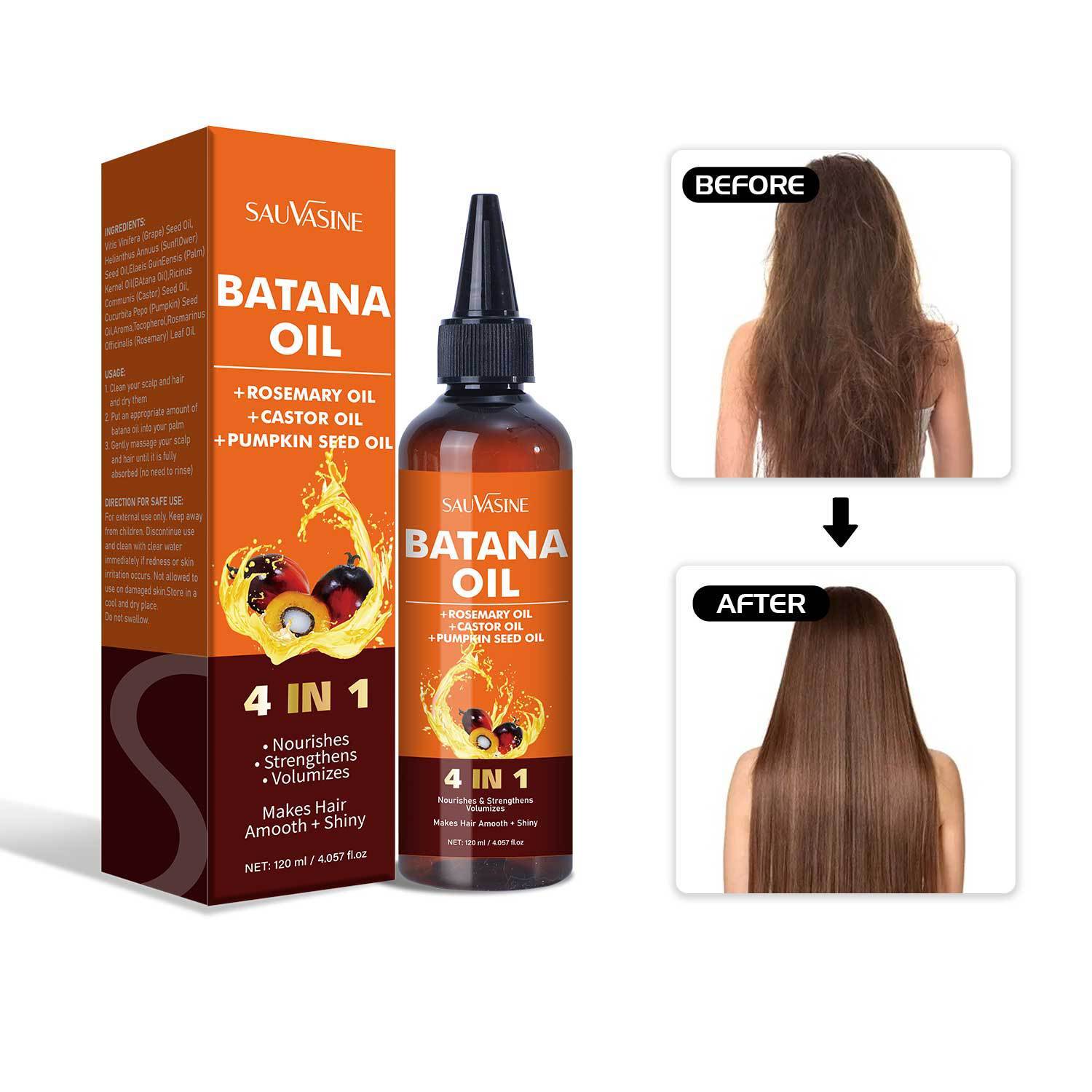 120ml Moisturizing Repair Strong And Tough Anti-hair Loss BATANA OIL - Image 3