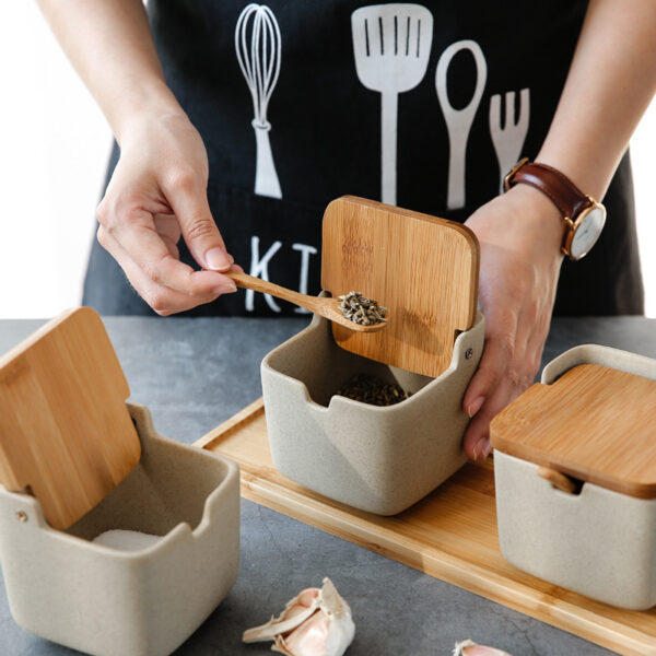 Clamshell ceramic seasoning box - Image 3