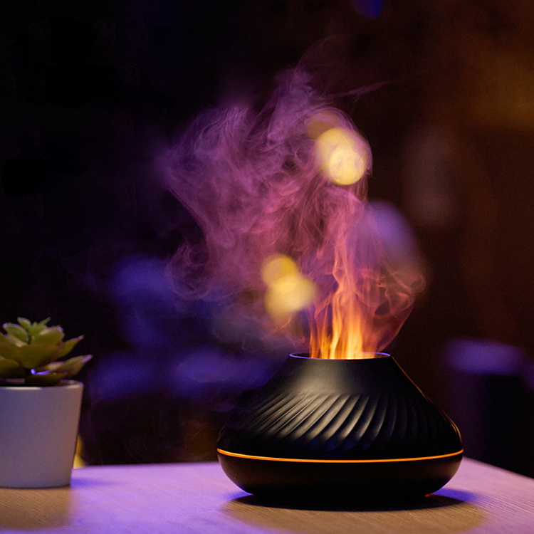 Newest RGB Flame Aroma Diffuser 130Ml 3d Colorful Flame Humidifier Fire Volcano Diffuser Flame - Image 4