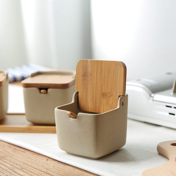 Clamshell ceramic seasoning box - Image 2