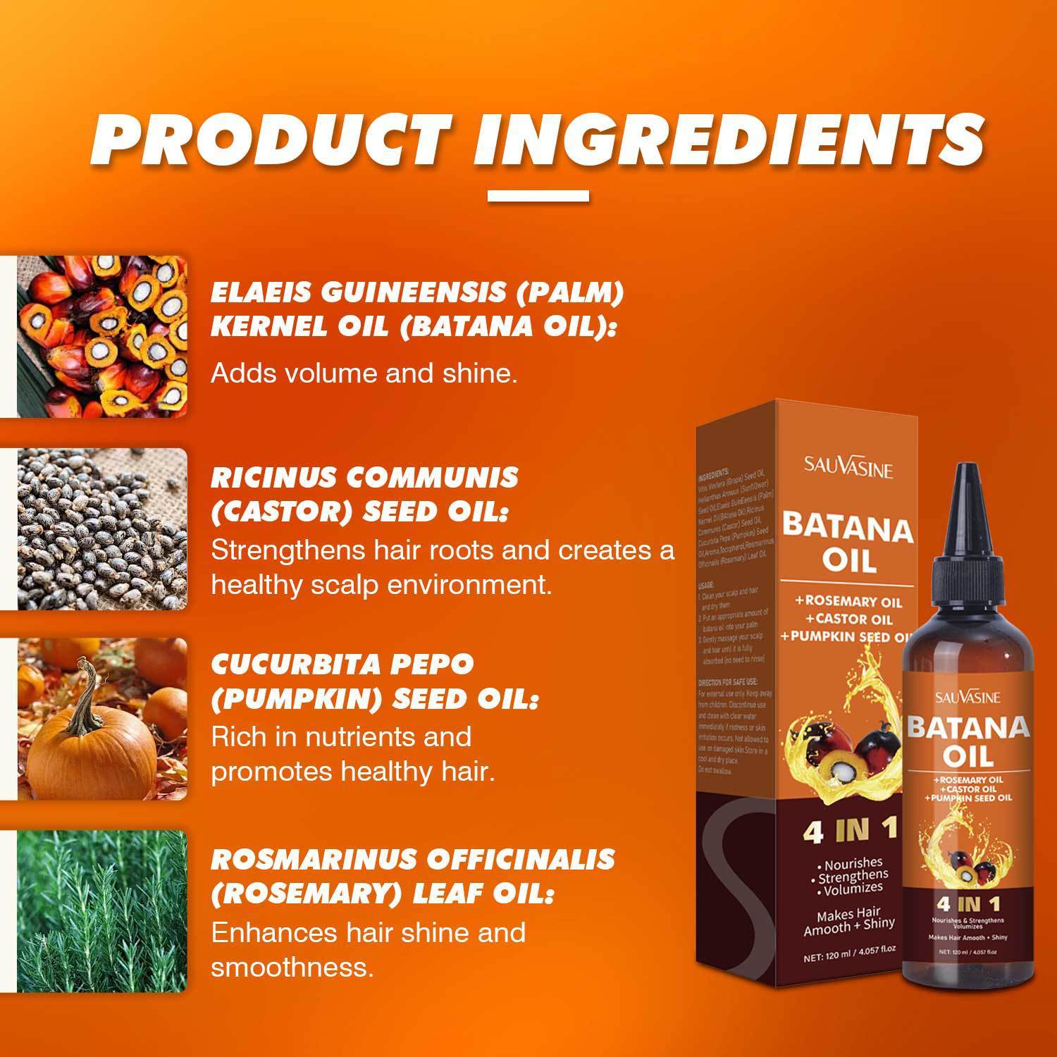 120ml Moisturizing Repair Strong And Tough Anti-hair Loss BATANA OIL - Image 4