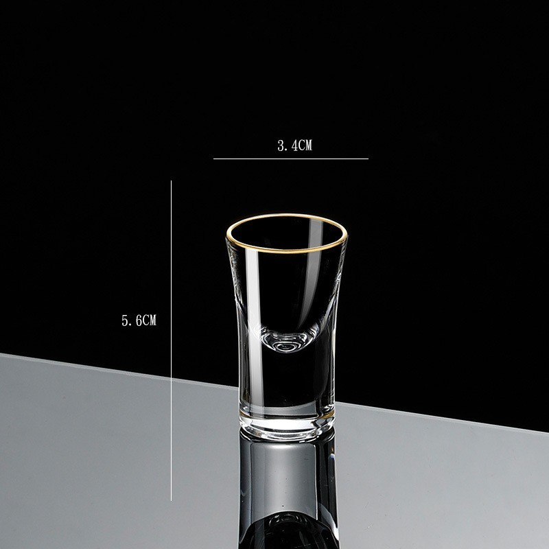 Small Crystal Glass One-shot Cup Divider Gold Foil Liquor Cup - Image 6