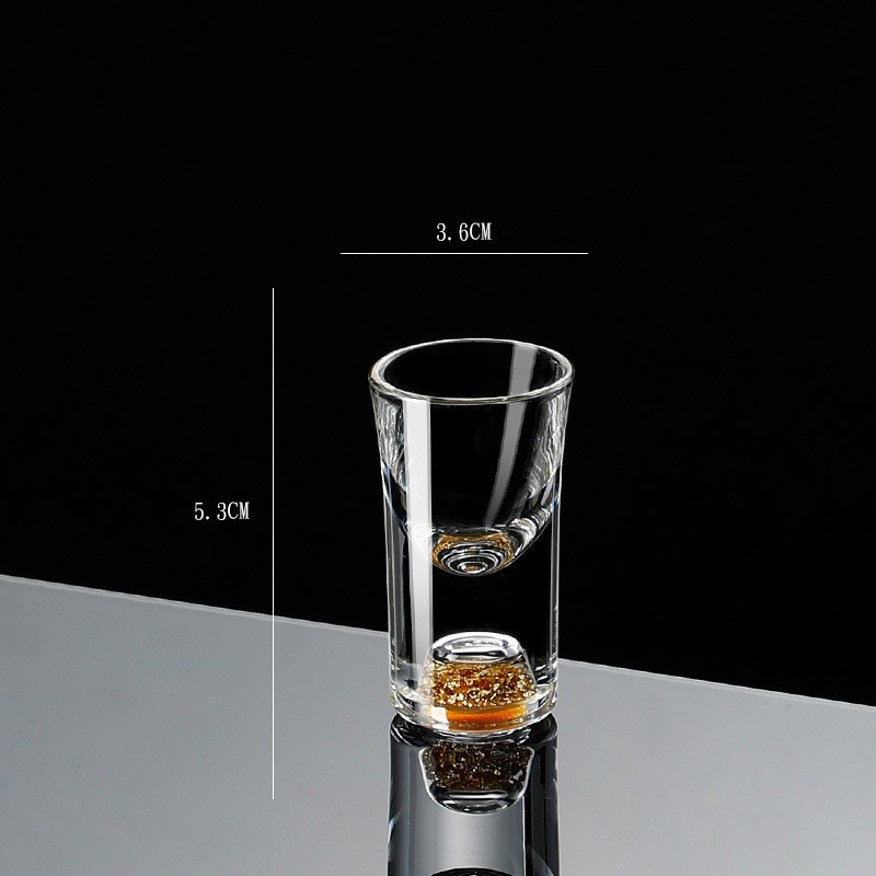 Small Crystal Glass One-shot Cup Divider Gold Foil Liquor Cup - Image 9