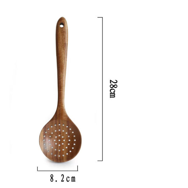 Teak Long Handle Cooking Spatula Household Solid Wood Spoon - Image 5