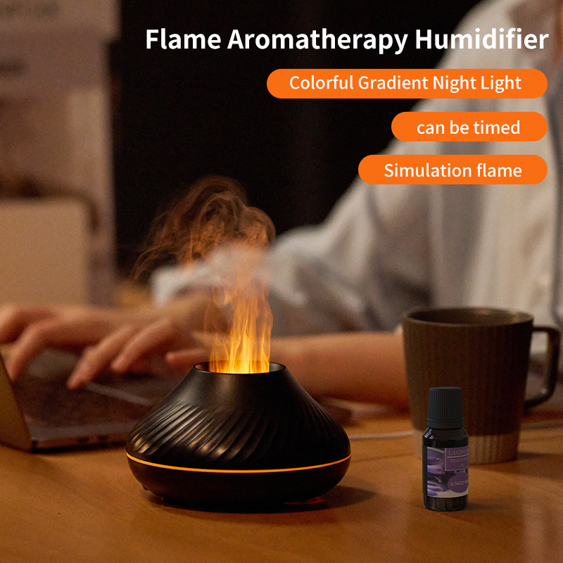 Newest RGB Flame Aroma Diffuser 130Ml 3d Colorful Flame Humidifier Fire Volcano Diffuser Flame - Image 6