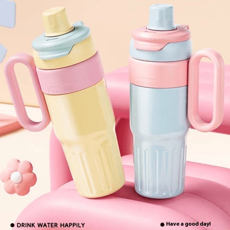 780ml Gradient Double Drink Thermal Cup Stainless Steel With Lid Coffee Cup Thermos Large Capacity Straw Cup For Male And Female - Image 6