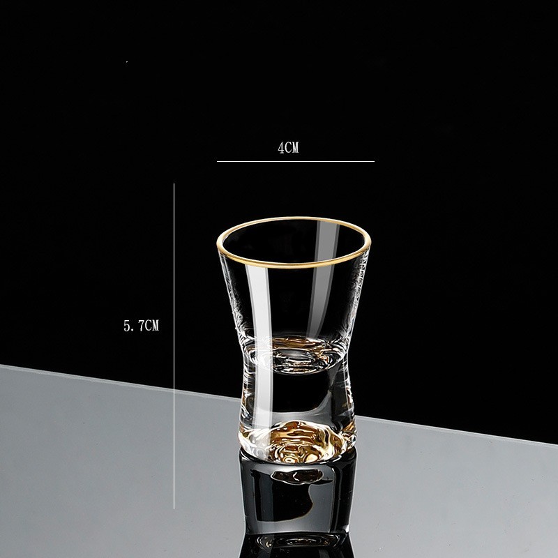 Small Crystal Glass One-shot Cup Divider Gold Foil Liquor Cup - Image 10