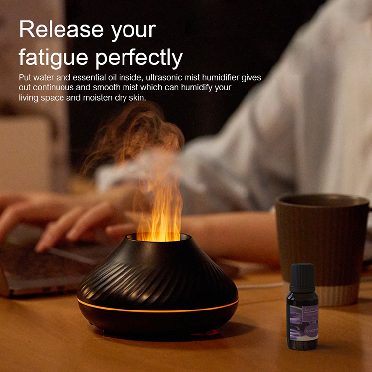 Newest RGB Flame Aroma Diffuser 130Ml 3d Colorful Flame Humidifier Fire Volcano Diffuser Flame - Image 3